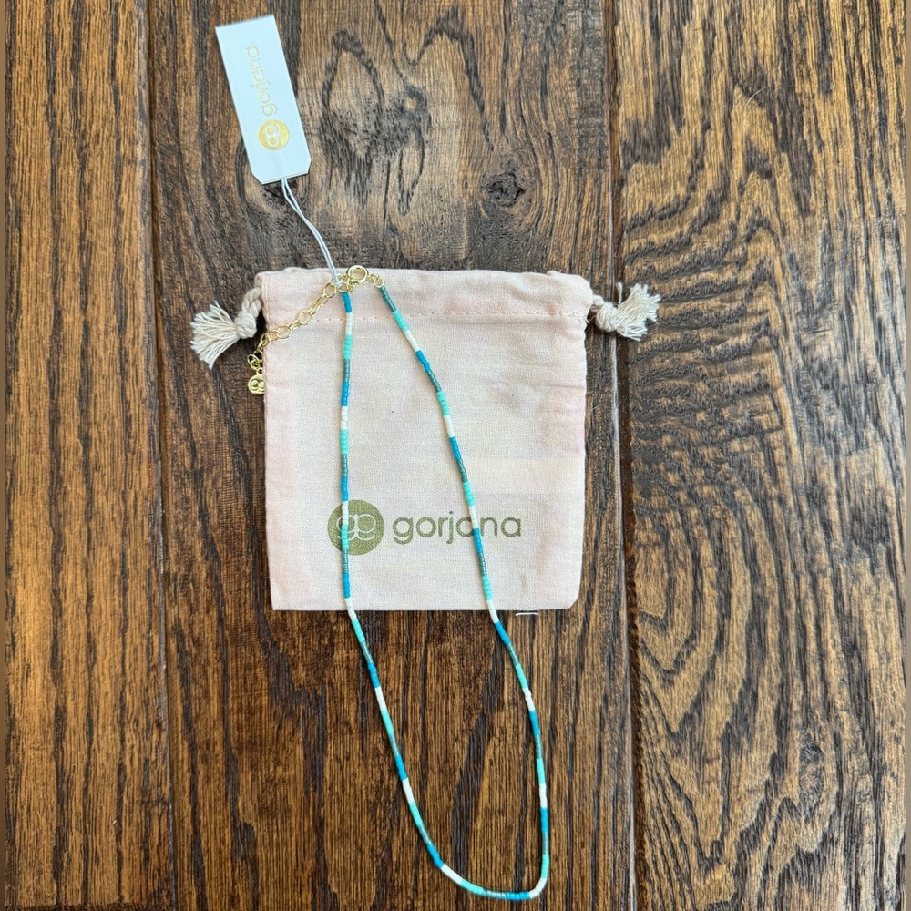 Gorjana Blue and Gold Beaded Necklace NWT NEVER WORN